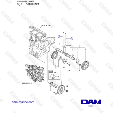 Yanmar 3JH5E - CAMSHAFT