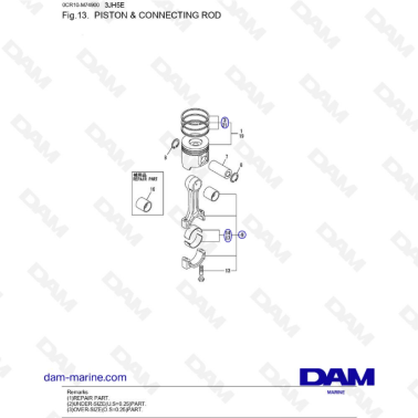 Yanmar 3JH5E - PISTON & CONNECTING ROD