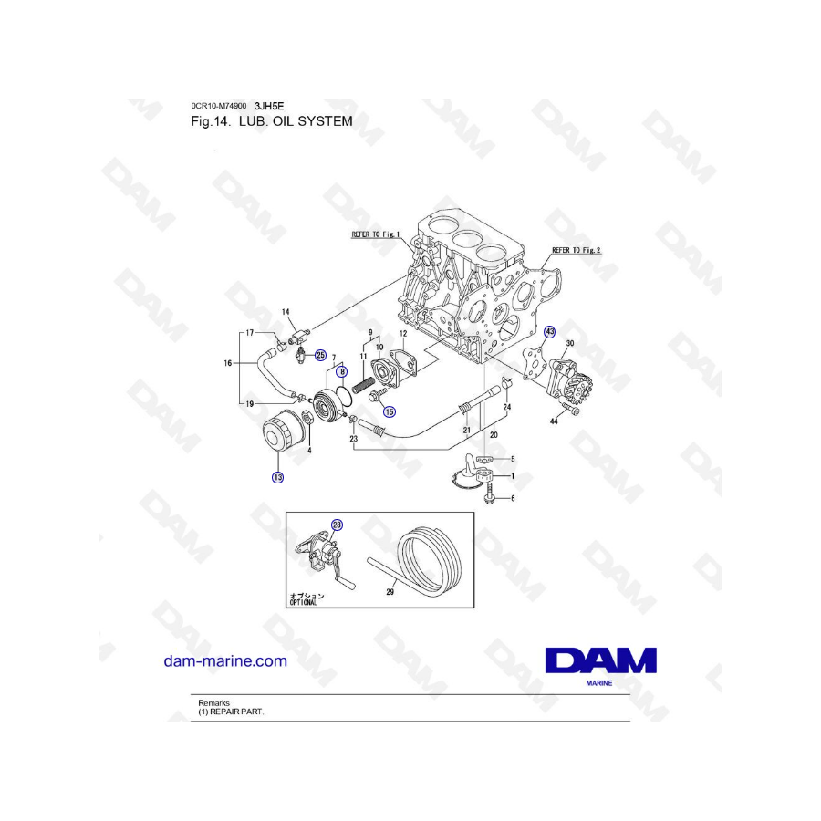 Yanmar 3JH5E - LUB. OIL SYSTEM