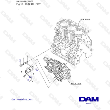 Yanmar 3JH5E - LUB. OIL PIPE