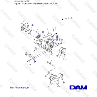 Yanmar 3JH5E - COOLING FRESH WATER COOLER