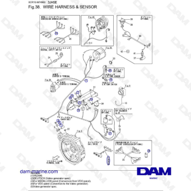 Yanmar 3JH5E - WIRE HARNESS & SENSOR