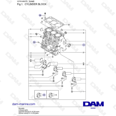 Yanmar 3JH40 - BLOQUE DE...