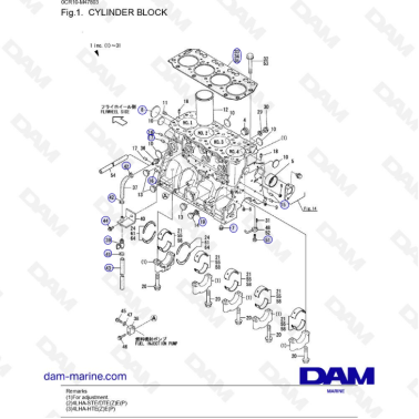 Yanmar 4LHA-DTE - CYLINDER BLOCK