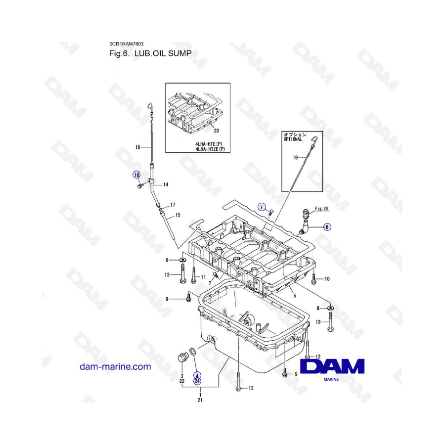 Yanmar 4LHA - LUB. CÁRTER DE ACEITE