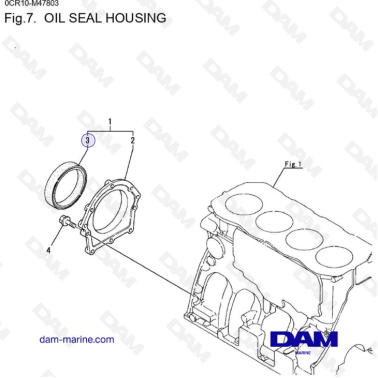Yanmar 4LHA - Oil Seal housing