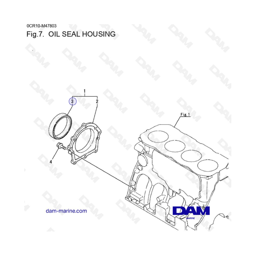 Yanmar 4LHA - Oil Seal housing