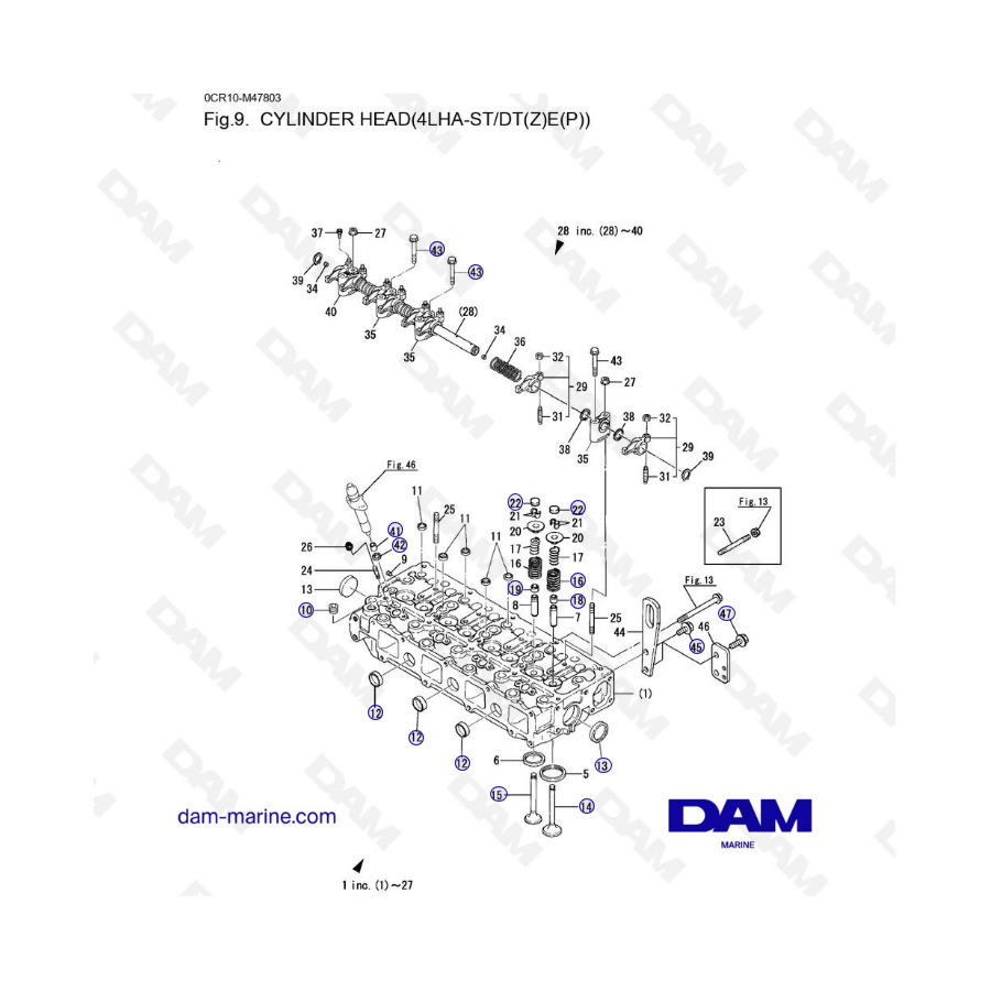 Yanmar 4LHA - CULATA
