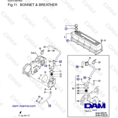 Yanmar 4LHA - BONNET & BREATHER