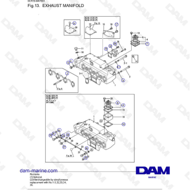 Yanmar 4LHA - EXHAUST MANIFOLD