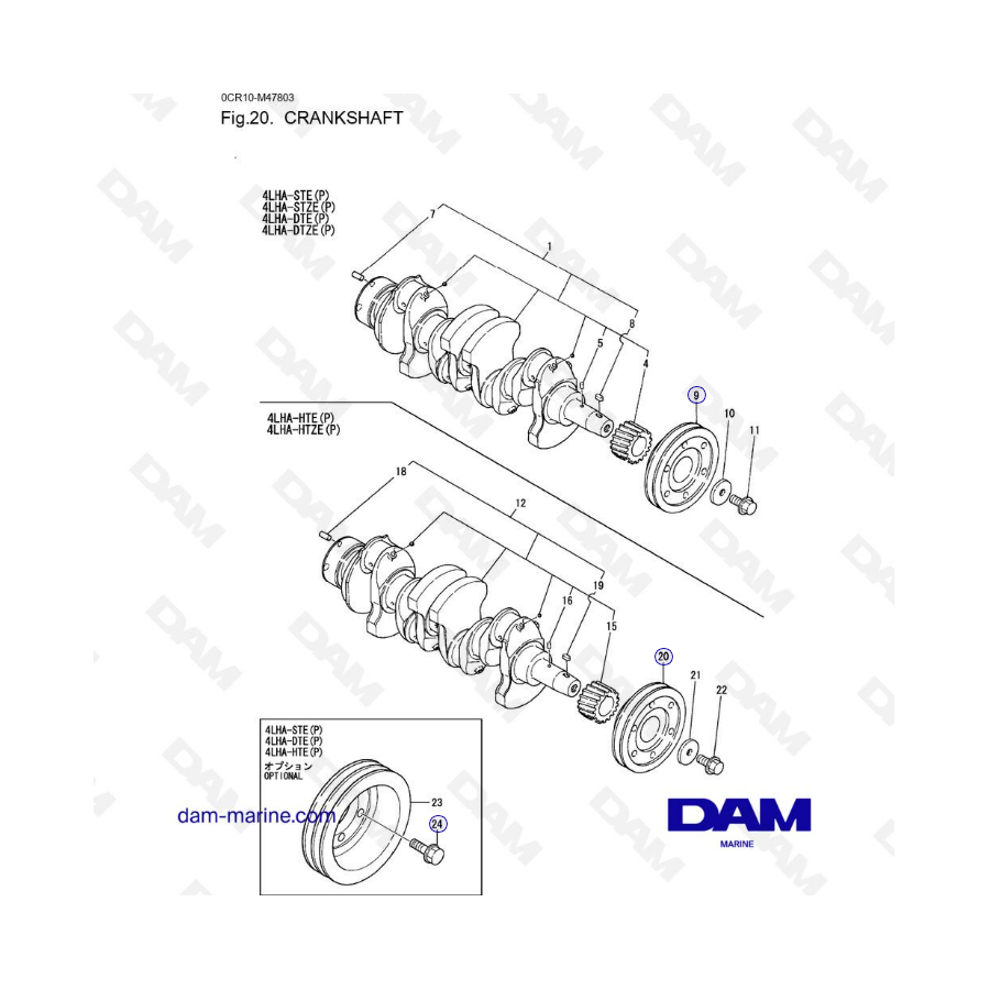 Yanmar 4LHA - CRANKSHAFT
