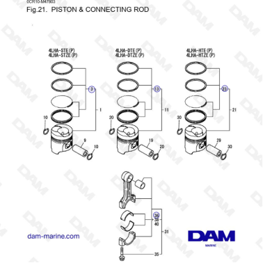 Yanmar 4LHA - PISTÓN Y BIELA