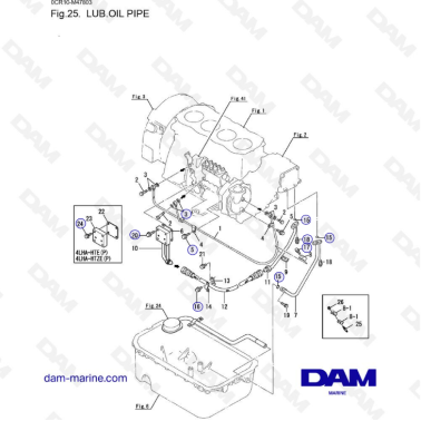 Yanmar 4LHA - LUB.OIL PIPE