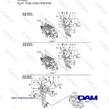 Yanmar 4LHA - FUEL INJECTION PIPE