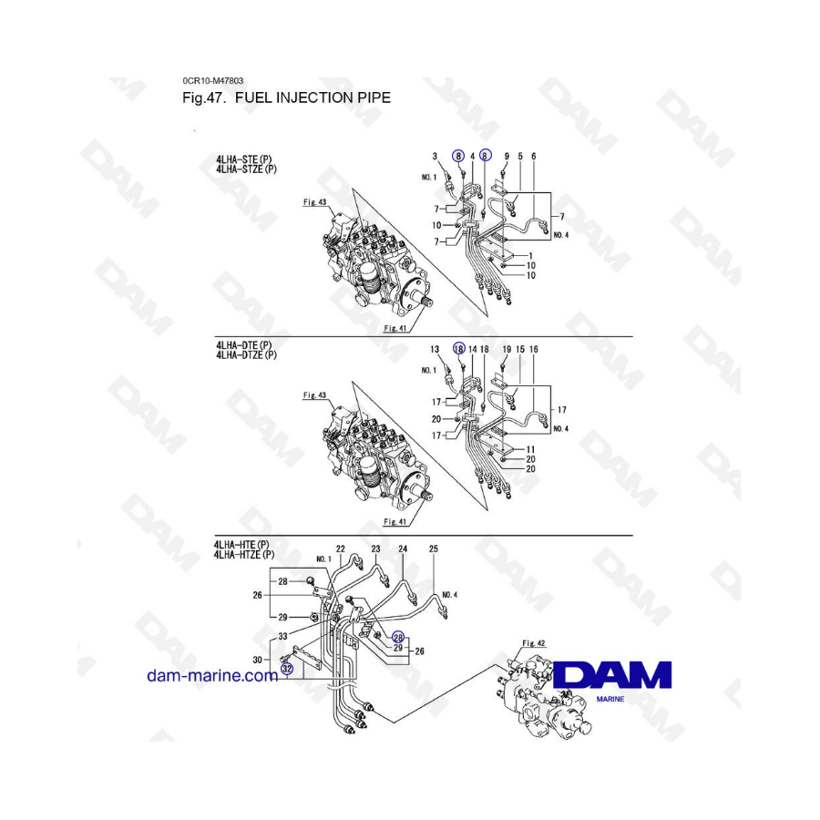 Yanmar 4LHA - TUBO DE INYECCIÓN DE COMBUSTIBLE