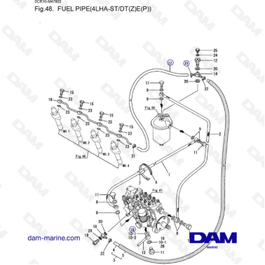 Yanmar 4LHA - FUEL PIPE