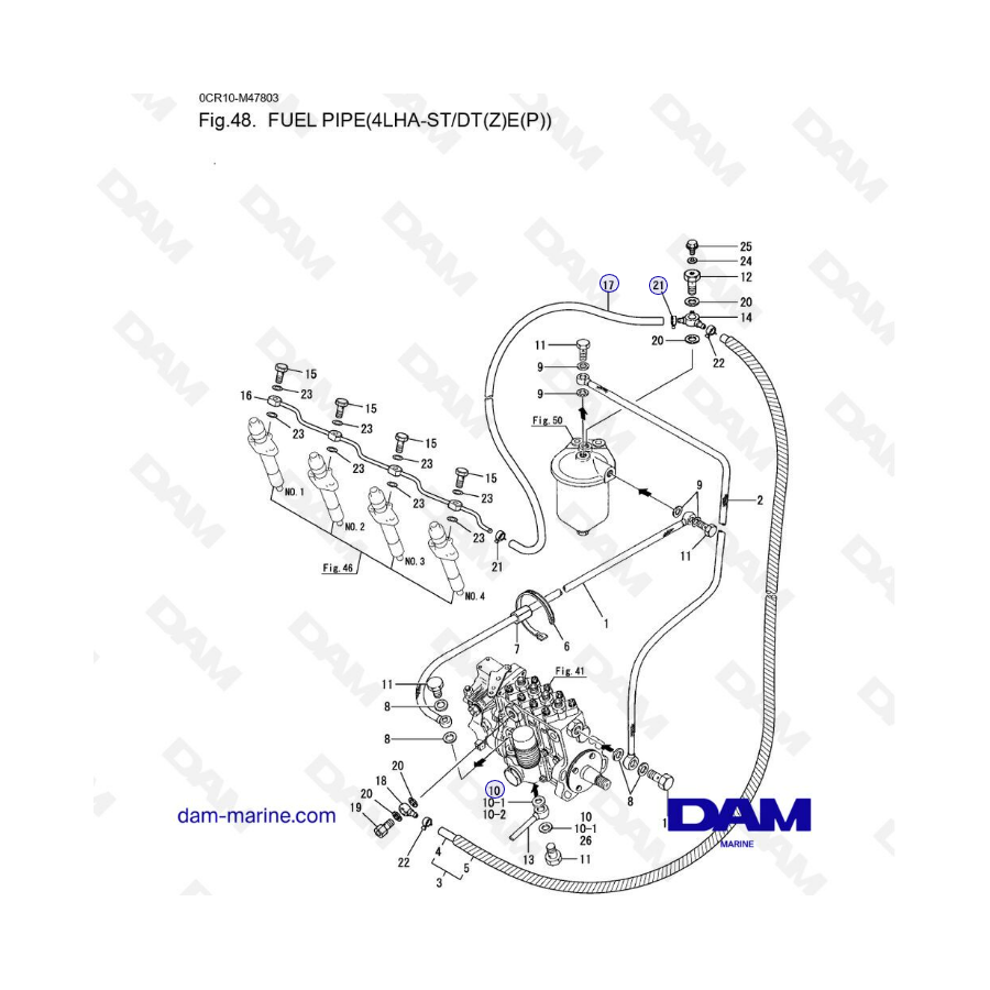 Yanmar 4LHA - FUEL PIPE