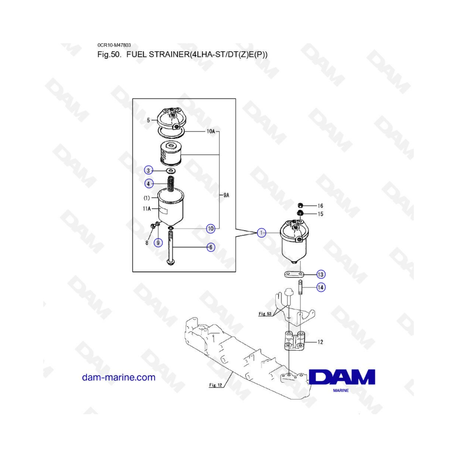 Yanmar 4LHA-ST - FILTRO DE COMBUSTIBLE