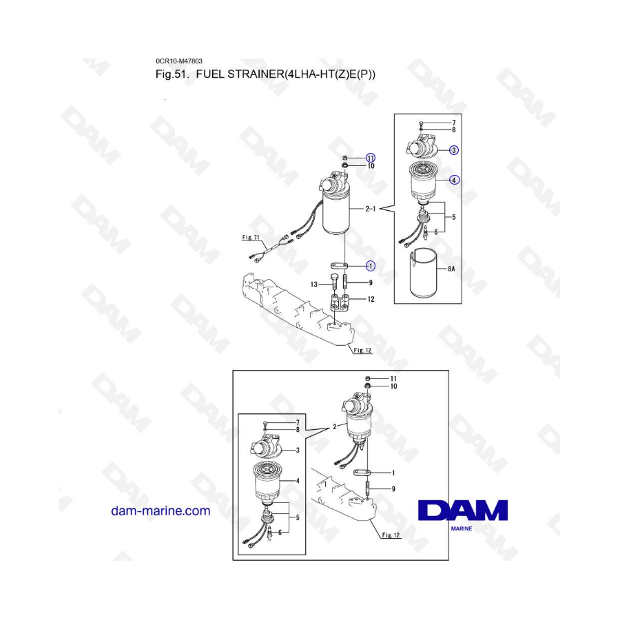 Yanmar 4LHA-HT - FUEL STRAINER