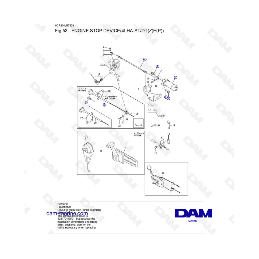 Yanmar 4LHA-ST/DT - DISPOSITIVO DE PARADA DEL MOTOR
