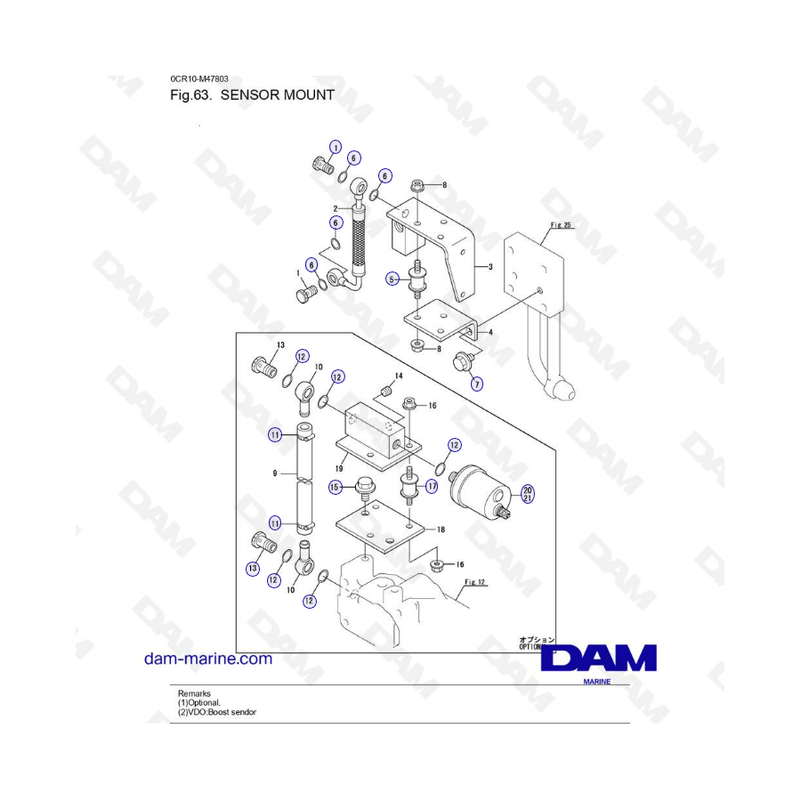 Yanmar 4LHA - SENSOR MOUNT