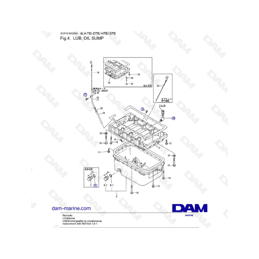 Yanmar 4LH - LUB. OIL SUMP