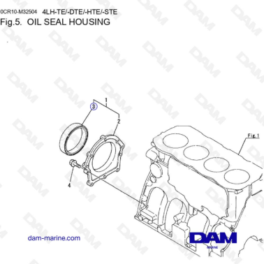 Yanmar 4LH - OIL SEAL HOUSING