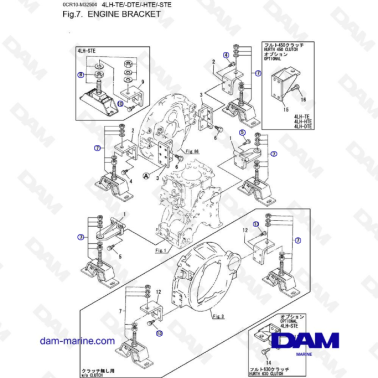 Yanmar 4LH - ENGINE BRACKET