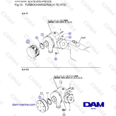 Yanmar 4LH - TURBOCHARGER