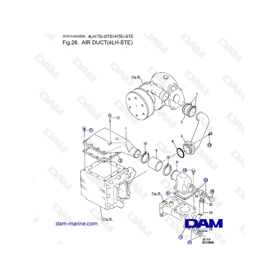Yanmar 4LH - AIR DUCT 