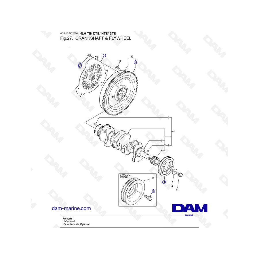 Yanmar 4LH - Crankshaft & Flywheel
