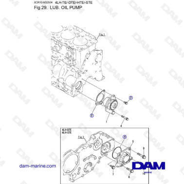 Yanmar 4LH - LUB. BOMBA DE...