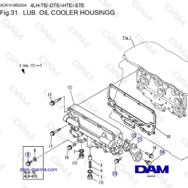 Yanmar 4LH - LUB. OIL COOLER