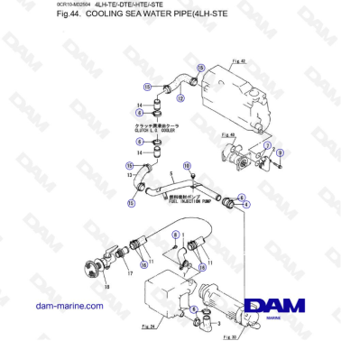 Yanmar 4LH-STE - COOLING SEA WATER PIPE