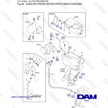 Yanmar 4LH - COOLING FRESH WATER PIPE