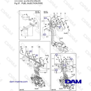 Yanmar 4LH - FUEL INJECTION PIPE