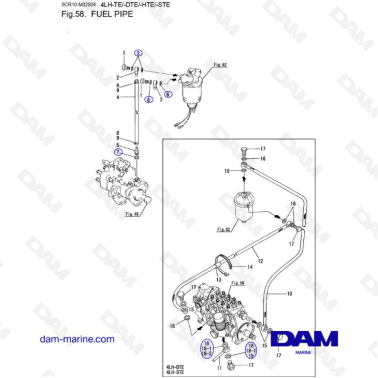 Yanmar 4LH - FUEL PIPE