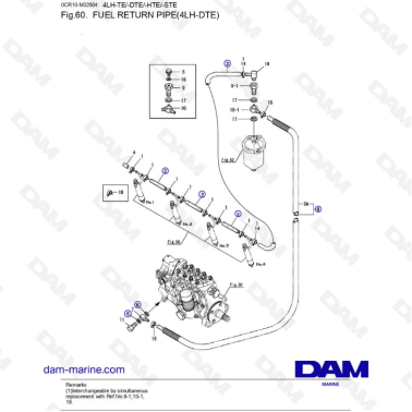 Yanmar 4LH-DTE - FUEL RETURN PIPE