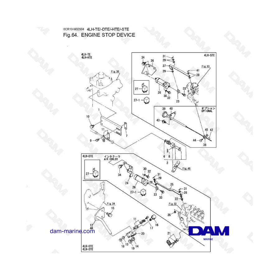 Yanmar 4LH - Dispositivo de parada del motor