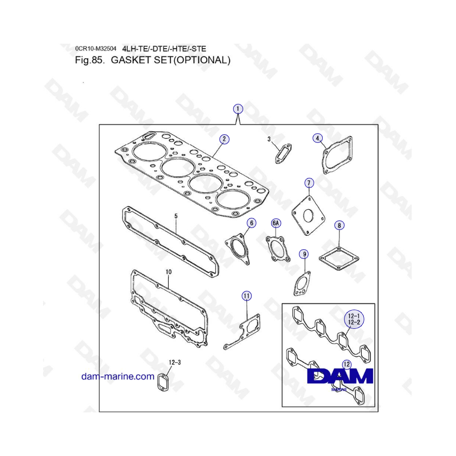Yanmar 4LH - GASKET SET 