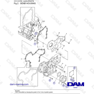 Yanmar 4JH3 - GEAR HOUSING