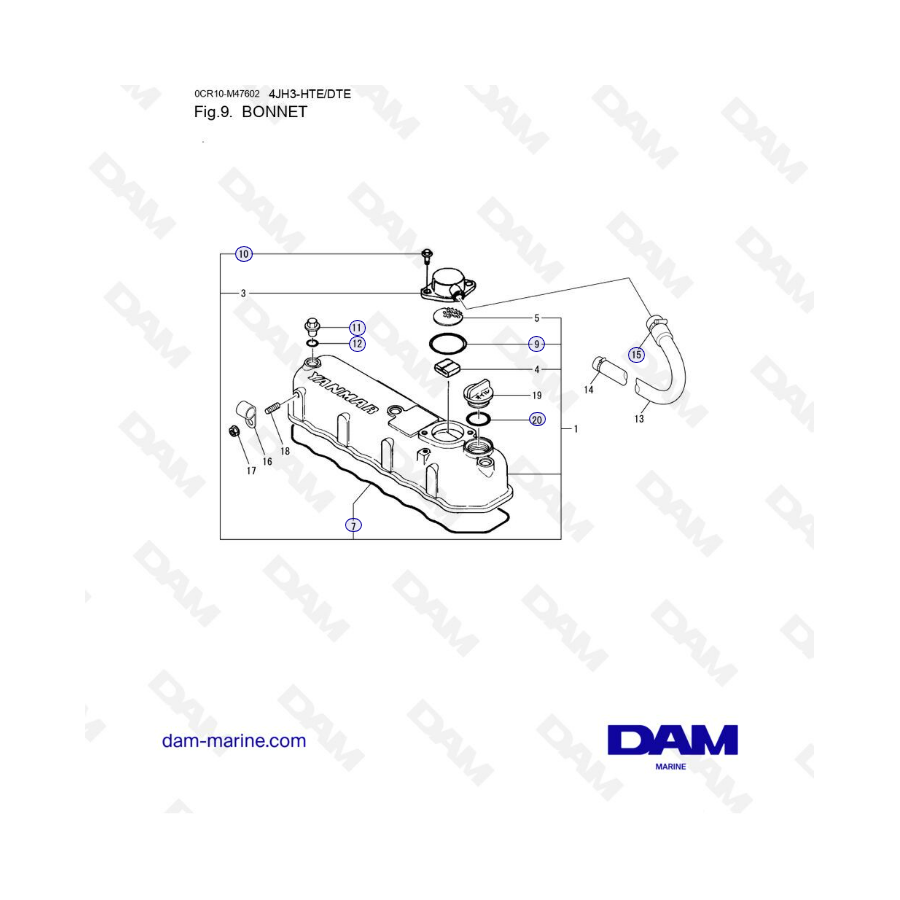 Yanmar 4JH3 - BONNET