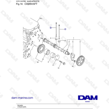 Yanmar 4JH3 - ÁRBOL DE LEVAS