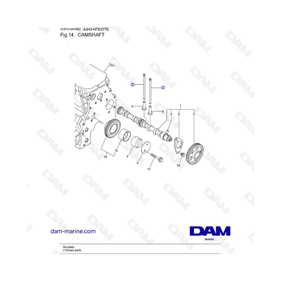 Yanmar 4JH3 - ÁRBOL DE LEVAS