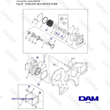 Yanmar 4JH3 - COOLING SEA WATER PUMP