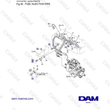 Yanmar 4JH3 - FUEL INJECTION PIPE
