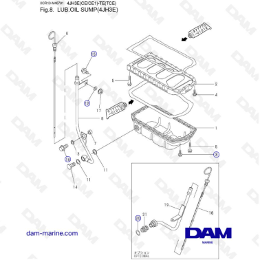 Yanmar 4JH3-E - LUB. OIL SUMP