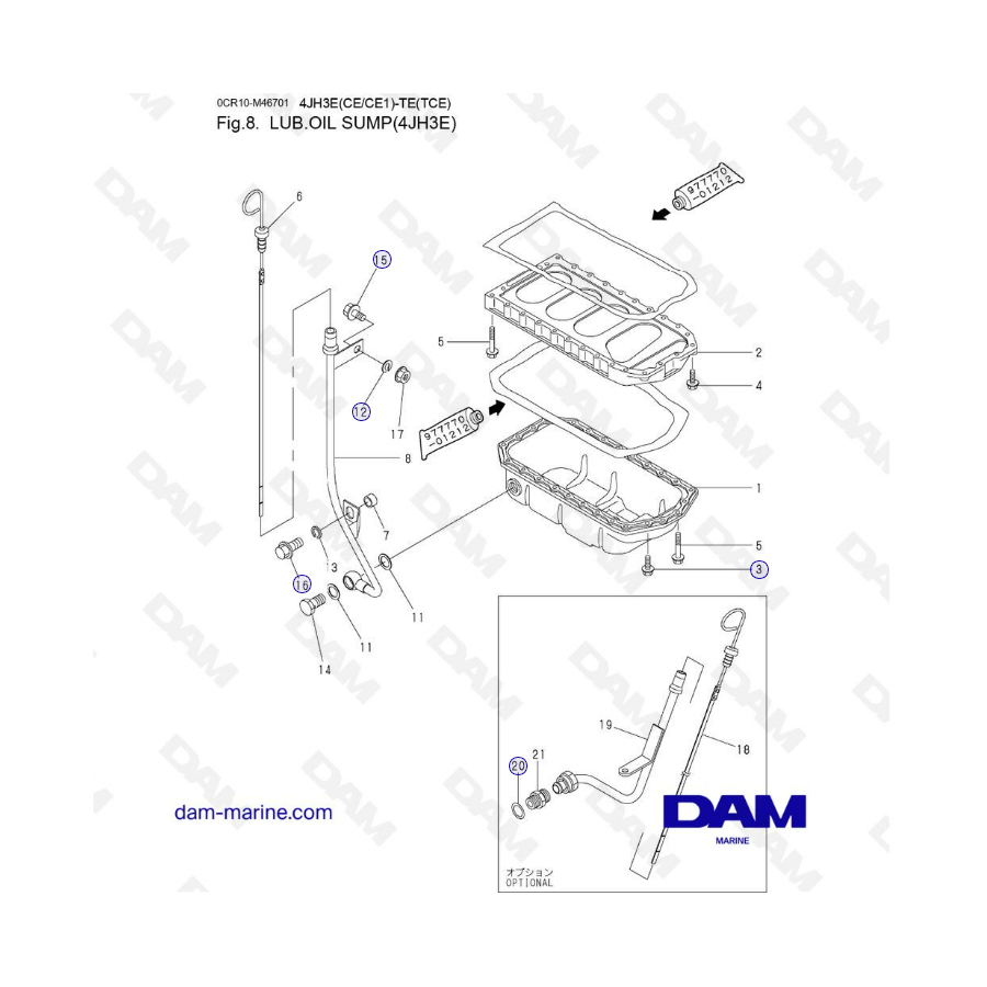 Yanmar 4JH3-E - LUBRICANTE. CÁRTER DE ACEITE