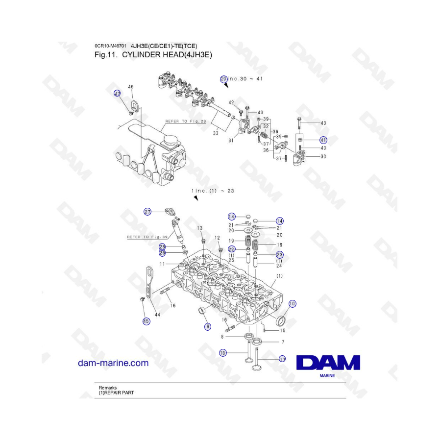 Yanmar 4JH3-E - CABEZA DE CILINDRO