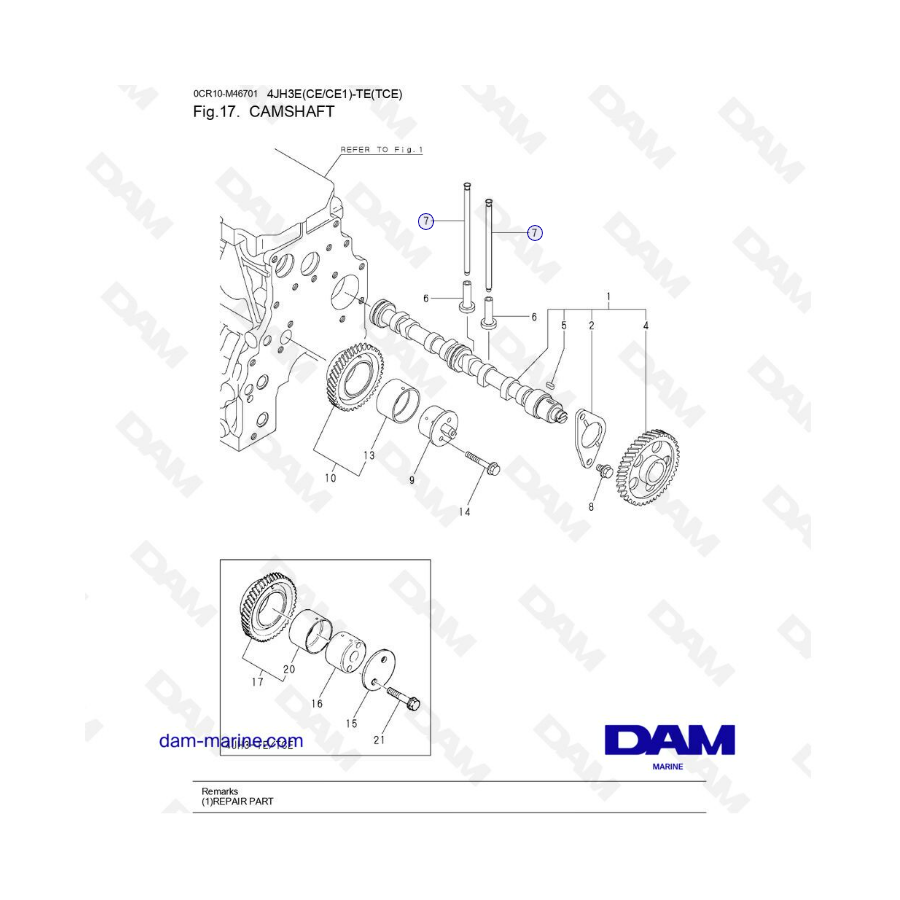 Yanmar 4JH3-E - CAMSHAFT